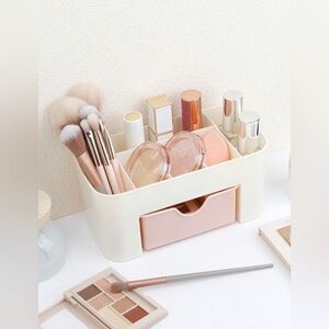 NEW 1pc Multi-drawer Clear Pink Makeup Organizer Box With Compartments